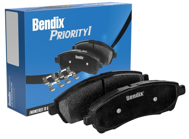 Bendix Priority1 CFM1084 Semi-Metallic Front Brake Pads for Select Models Chrysler Aspen, Dodge Dakota, Durango, Ram 1500, Mitsubishi Raider, 1500 Classic, Dakota - Image 1